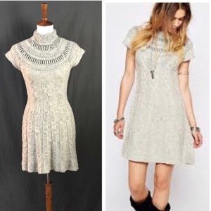 💥Free People gray knit short sleeve sweater dress